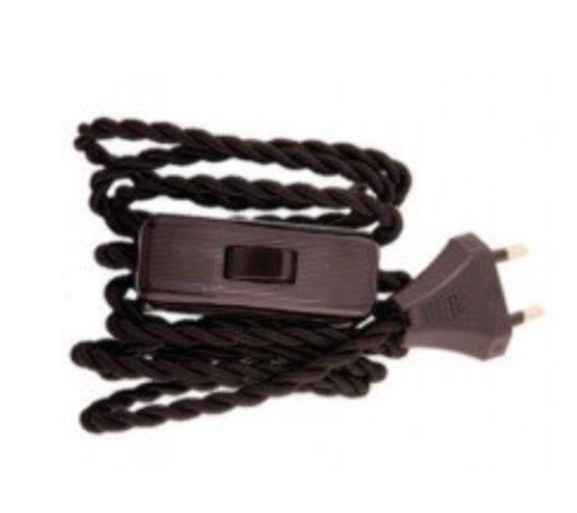 Cableado para lámpara con cable trenzado en color marrón Cableado para lámpara con cable trenzado en color marrón