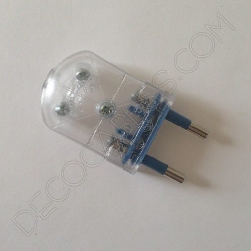 Cable textil con interruptor para lámparas (varios colores) 2 Clavija macho transparente