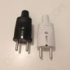 Clavija macho de goma con TT (Blanca o Negra) 2 Clavijas macho de goma con toma de tierra