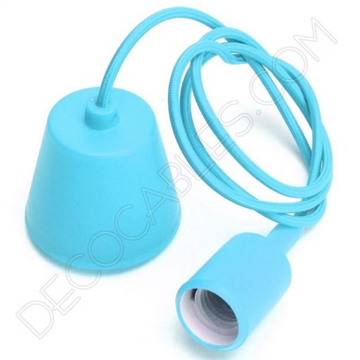 Lámpara colgante de silicona azul turquesa