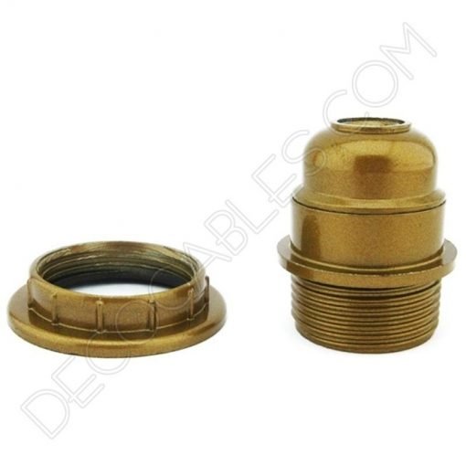 Portalámparas para pantalla E27 (varios colores) 8 Portalámparas plástico de baquelita dorado para pantallas E27