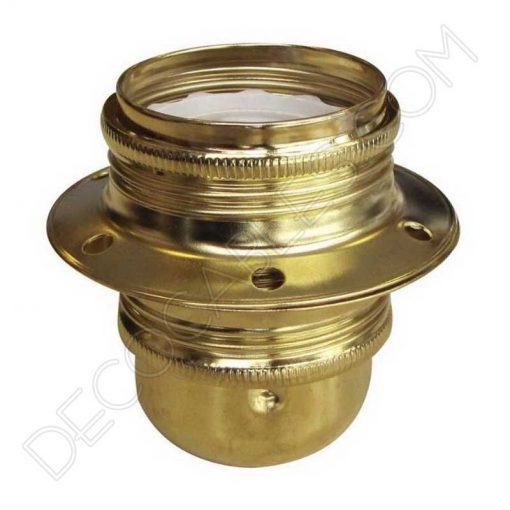 Portalámparas metálico para pantallas con arandelas (varios colores) 7 Portalámparas para pantalla metálico dorado