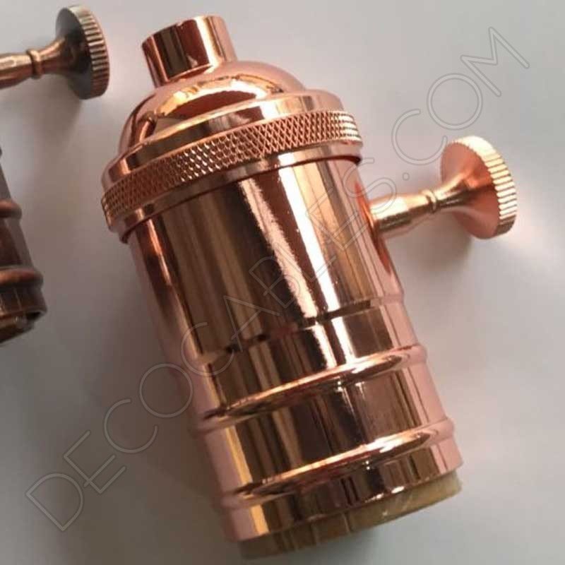 Portalámparas vintage con interruptor cobre Portalámparas vintage con interruptor cobre
