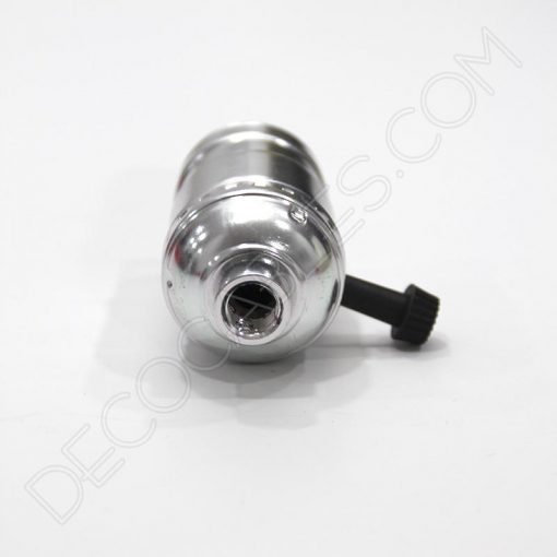 Portalámparas de latón con llave (varios colores) 9 Portalámparas de latón con llave giratoria en color cromado