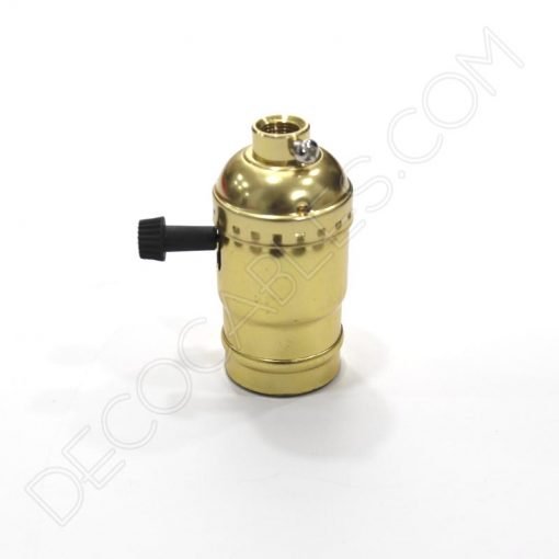 Portalámparas de latón con llave (varios colores) 4 Portalámparas de latón con llave giratoria en color dorado