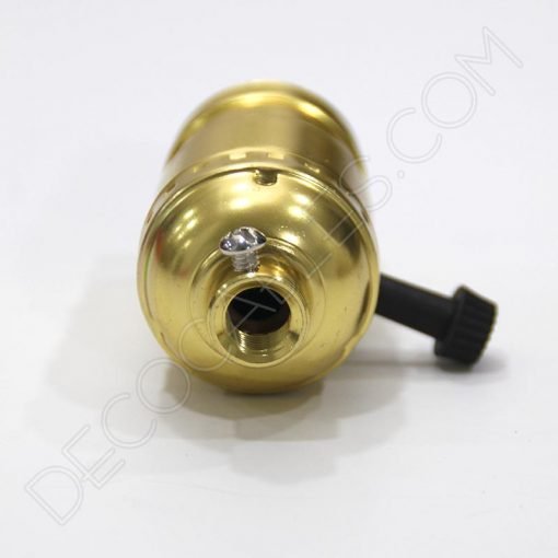 Portalámparas de latón con llave (varios colores) 5 Portalámparas de latón con llave giratoria en color dorado