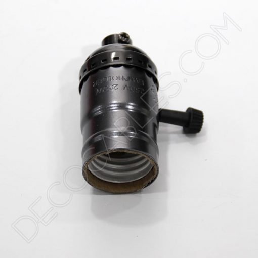 Portalámparas de latón con llave (varios colores) 3 Portalámparas de latón con llave giratoria en color negro