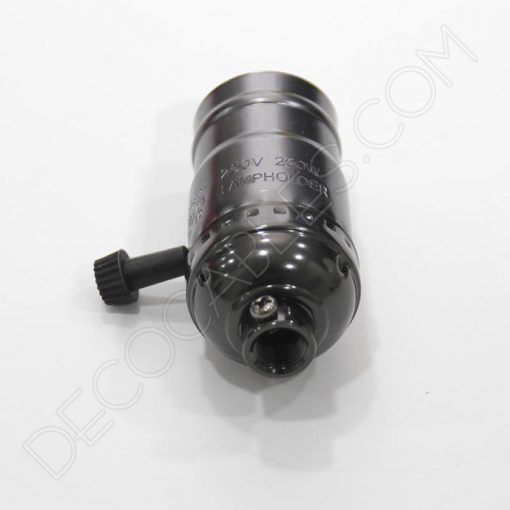 Portalámparas de latón con llave (varios colores) 2 Portalámparas de latón con llave giratoria en color negro