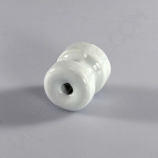 Aislador de porcelana pequeño para cable trenzado (blanco) 3 Aislador de porcelana blanco para cable trenzado