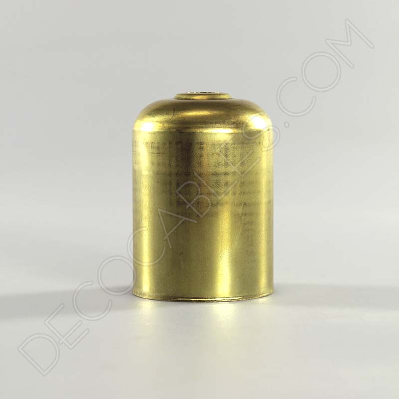 Cubre portalamparas exterior metálico decorativo en color dorado Cubre portalamparas exterior metálico decorativo en color dorado