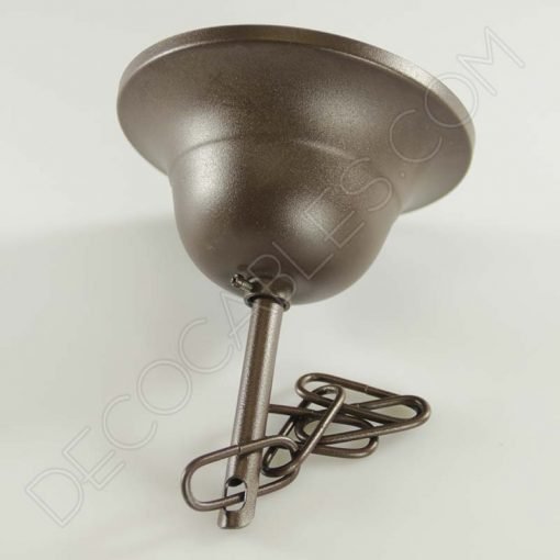 Florón metálico con cadena para lámparas marrón