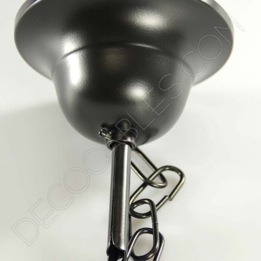 Florón metálico con cadena para lámparas negro