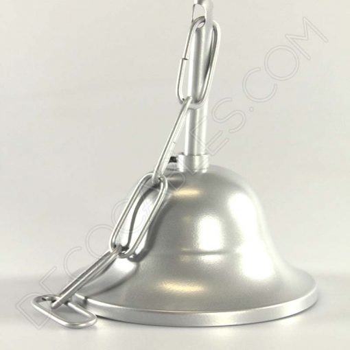 Florón metálico con cadena para lámparas plata