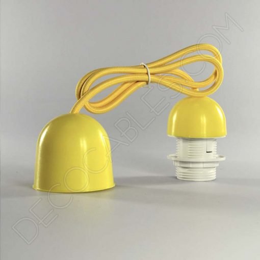 Pendel textil para pantallas 16 Lámparas colgantes para pantallas en suspensión con cable textil a juego en color amarillo