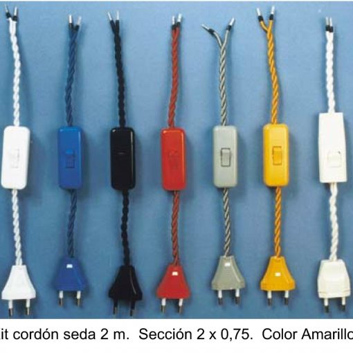 Cableado para lámpara con cable trenzado de seda