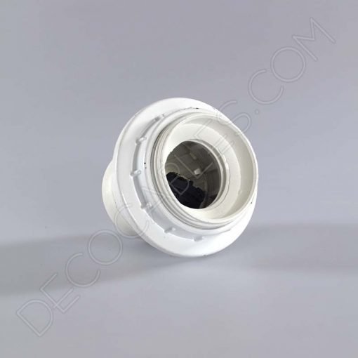 Portalámparas para pantalla E27 (varios colores) 6 Portalámparas de baquelita para pantallas con arandela en color blanco