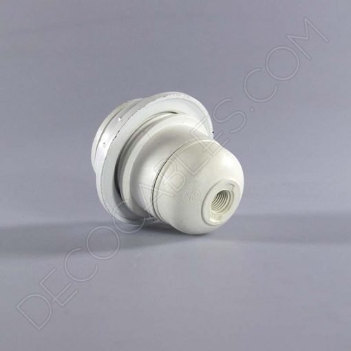 Portalámparas para pantalla E27 (varios colores) 5 Portalámparas de baquelita para pantallas con arandela en color blanco