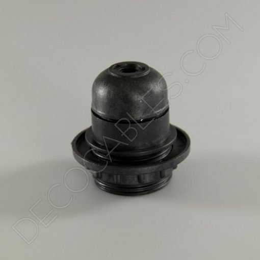 Portalámparas de baquelita para pantallas con arandela en color negro