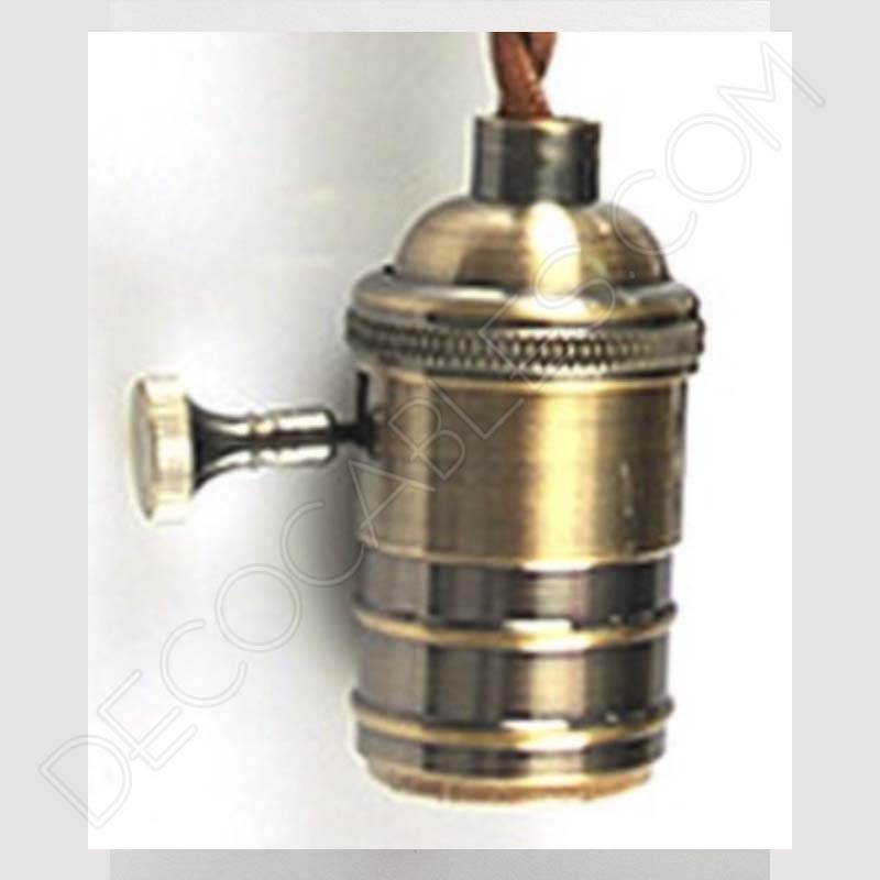 Portalámparas estilo vintage con interruptor en color anticuario Portalámparas estilo vintage con interruptor en color anticuario