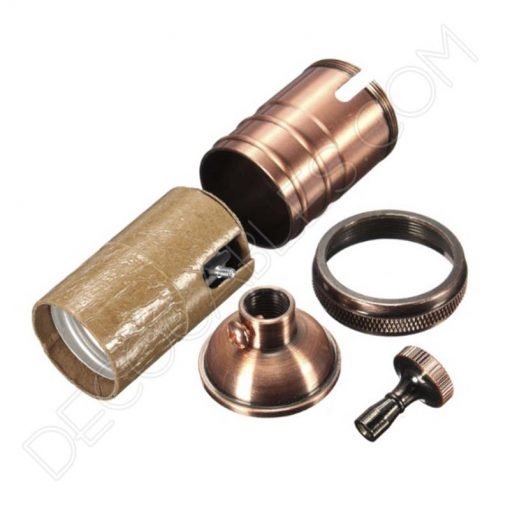 Portalámparas vintage metálico con interruptor 10 Portalámparas estilo vintage con interruptor en cobre