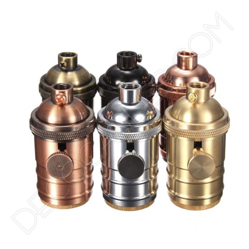 Portalámparas estilo vintage con interruptor en varios colores Portalámparas estilo vintage con interruptor en varios colores