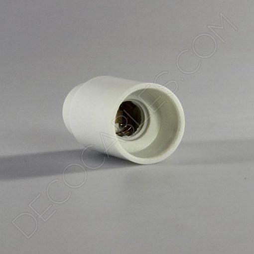 Portalámparas liso E14 (varios colores) 5 Portalámparas de baquelita liso en color blanco casquillo E14