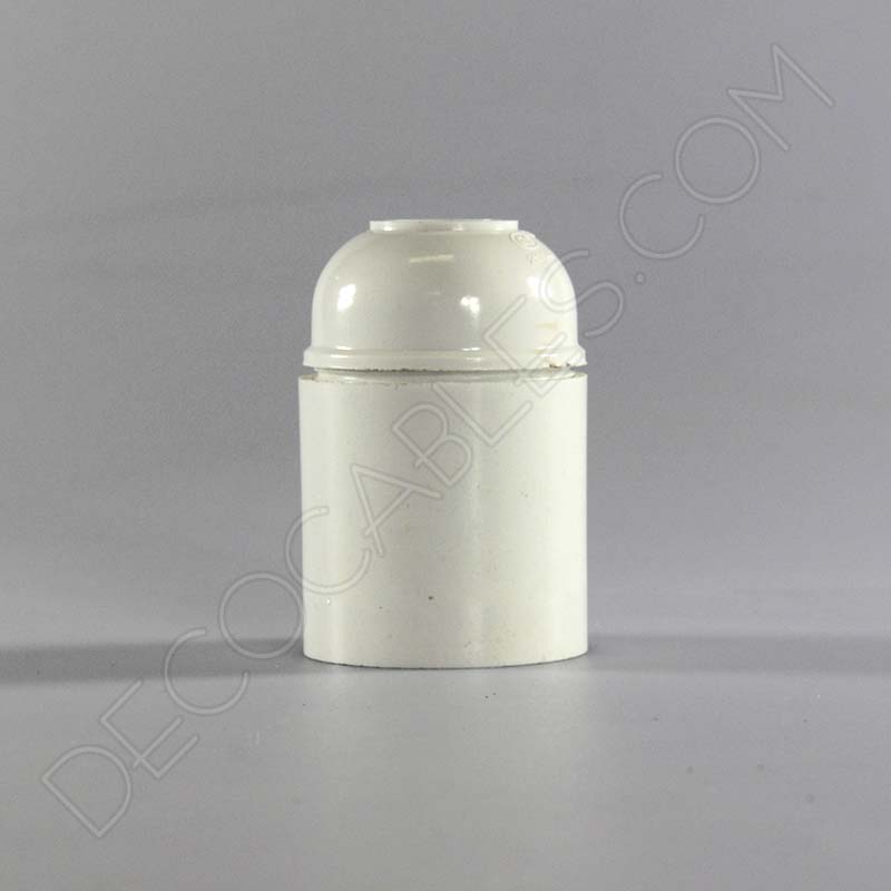 Portalámparas de baquelita liso en color blanco casquillo E27 Portalámparas de baquelita liso en color blanco casquillo E27