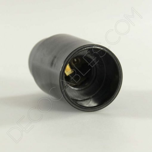 Portalámparas liso E14 (varios colores) 3 Portalámparas de baquelita liso en color negro casquillo E14