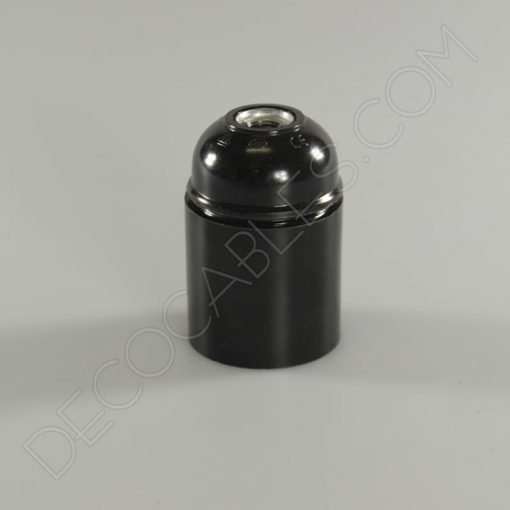 Portalámparas de baquelita liso en color negro casquillo E27