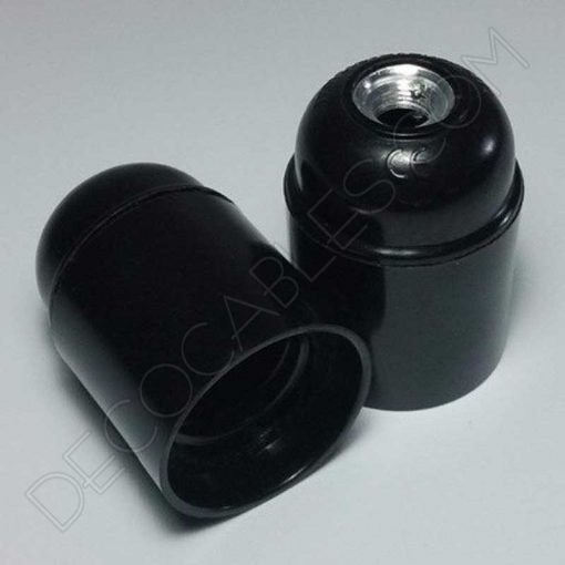 Portalámparas de baquelita liso color negro casquillo E27