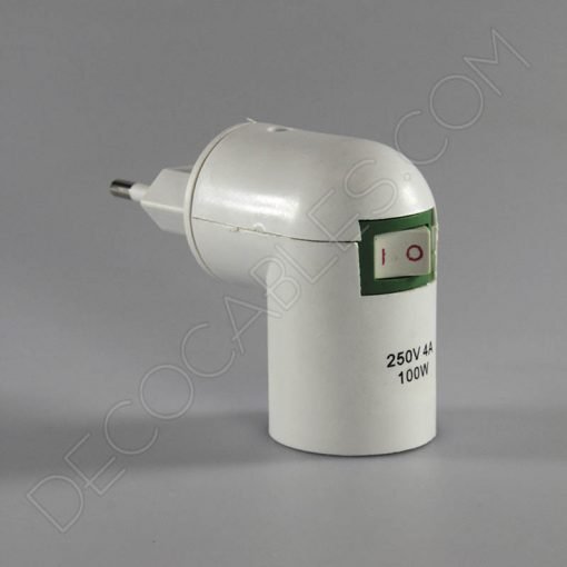 Portalámparas clavija con interruptor 3 Portalámparas con clavija enchufe giratorio e interruptor