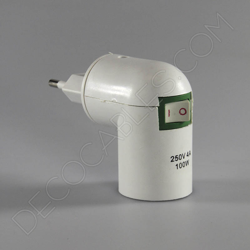 Portalámparas con clavija enchufe giratorio e interruptor Portalámparas con clavija enchufe giratorio e interruptor