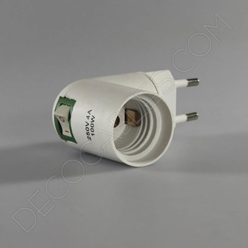 Portalámparas con clavija enchufe giratorio e interruptor Portalámparas con clavija enchufe giratorio e interruptor