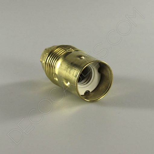 Portalámparas metálico liso de latón en color dorado casquillo E14