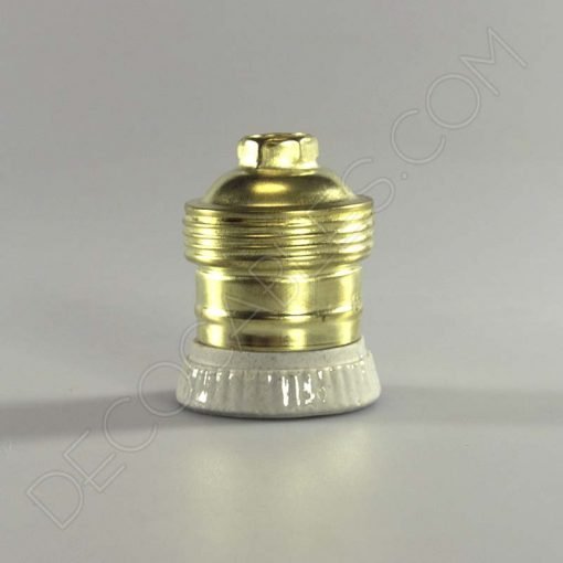 Portalámparas de latón y arandela cerámica E27