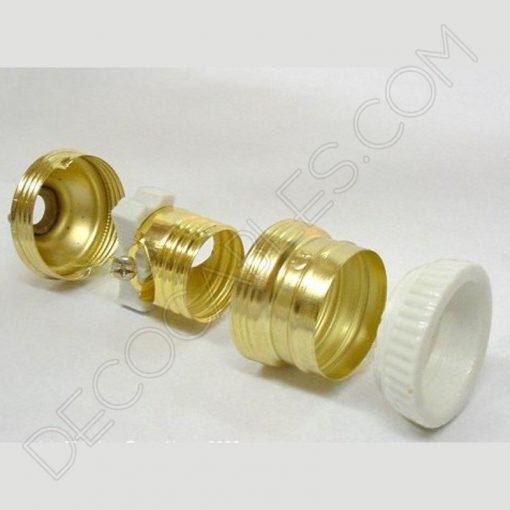 Portalámparas de latón E27 y E14 6 Portalámparas latón con arandela cerámica