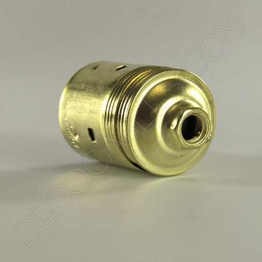 Portalámparas metálico liso de latón en color dorado casquillo E27