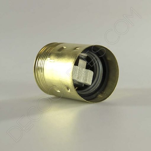 Portalámparas metálico liso de latón en color dorado casquillo E27