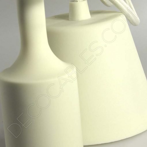 Lámparas colgantes de silicona en suspensión con cable textil a juego en color marfil