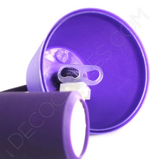 Lámparas colgantes de silicona en suspensión con cable textil a juego en color morado