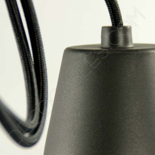 Lámparas colgantes de silicona en suspensión con cable textil a juego en color negro