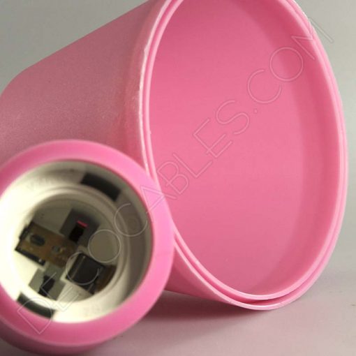 Lámparas colgantes de silicona en suspensión con cable textil a juego en color rosa