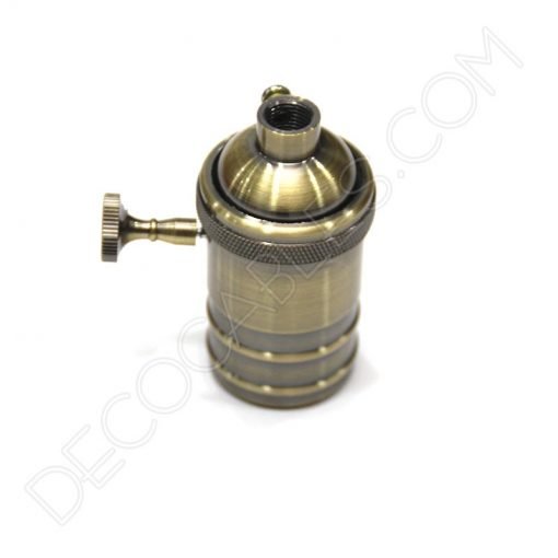 Portalámparas vintage metálico con interruptor 11 Portalámparas estilo vintage con interruptor en color anticuario