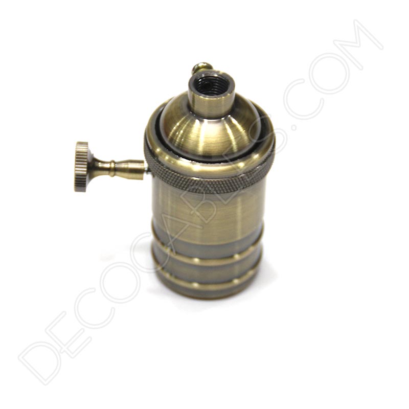 Portalámparas estilo vintage con interruptor en color anticuario Portalámparas estilo vintage con interruptor en color anticuario