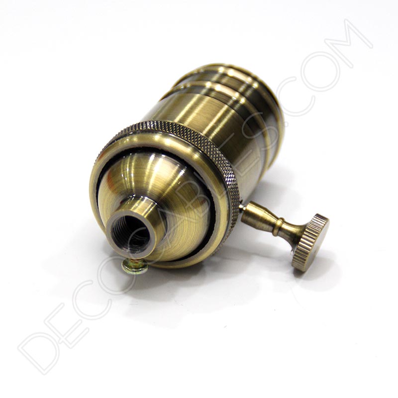 Portalámparas estilo vintage con interruptor en color anticuario Portalámparas estilo vintage con interruptor en color anticuario