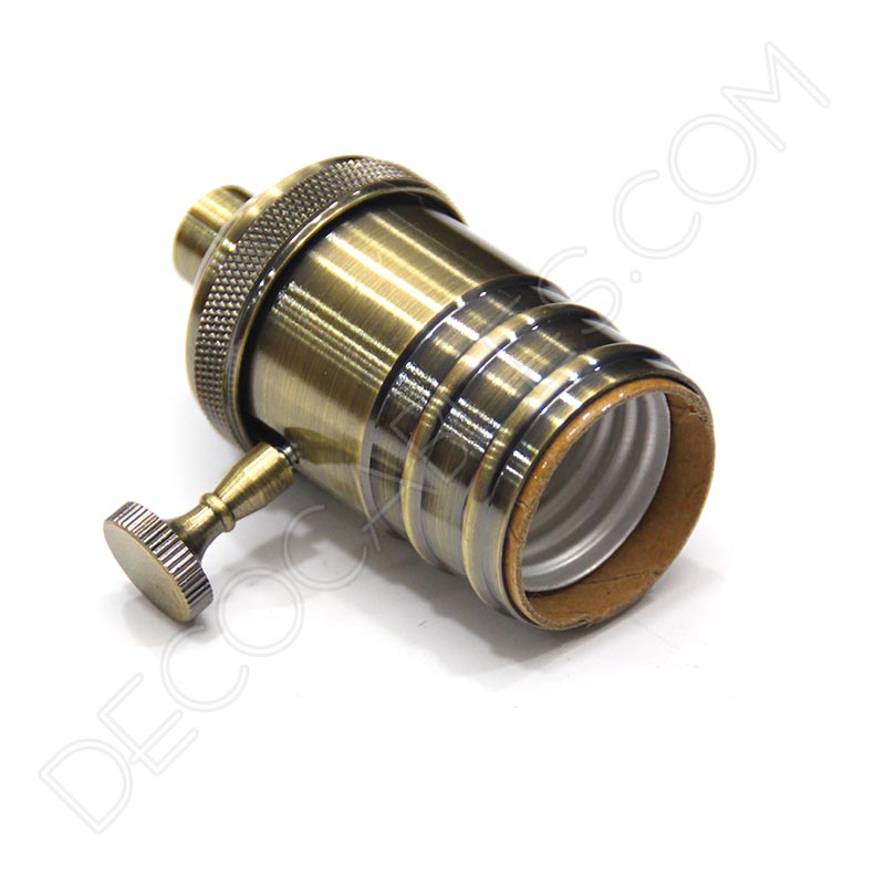 Portalámparas estilo vintage con interruptor en color anticuario Portalámparas estilo vintage con interruptor en color anticuario