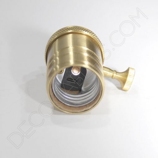 Portalámparas vintage metálico con interruptor 17 Portalámparas estilo vintage con interruptor en color dorado