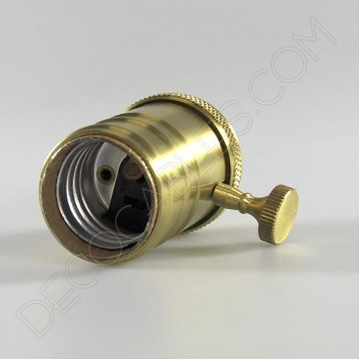 Portalámparas vintage metálico con interruptor 19 Portalámparas estilo vintage con interruptor en color dorado