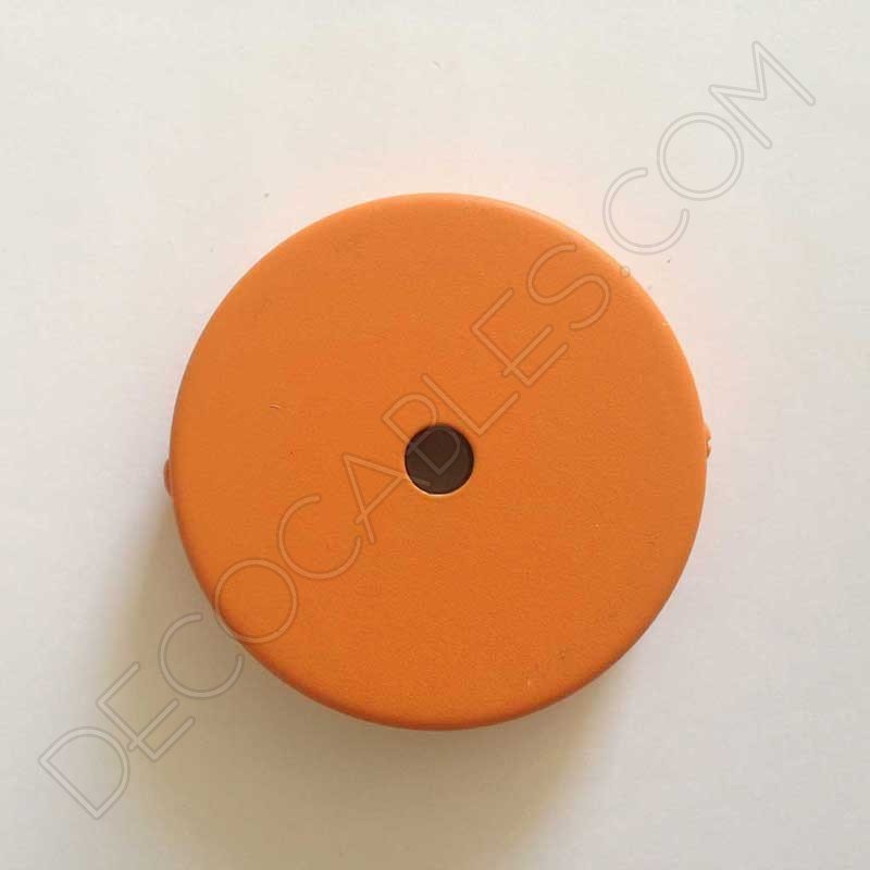 Soporte florón de techo para lámpara en hierro en color naranja Soporte florón de techo para lámpara en hierro en color naranja