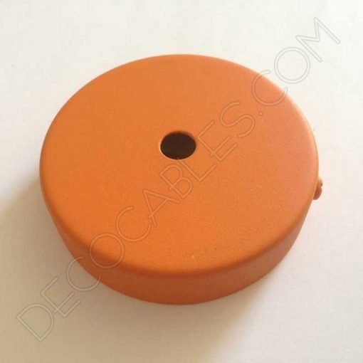Soporte metálico para lámpara 1 orificio (diámetro 8 cm) 33 Soporte florón de techo para lámpara en hierro en color naranja